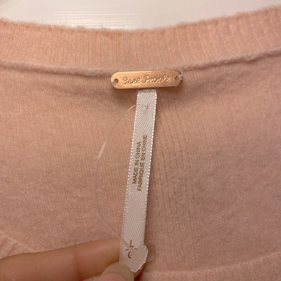 NWT Free People Women’s Luna Pullover Sweater in Pink Size Large - Picture 7 of 10